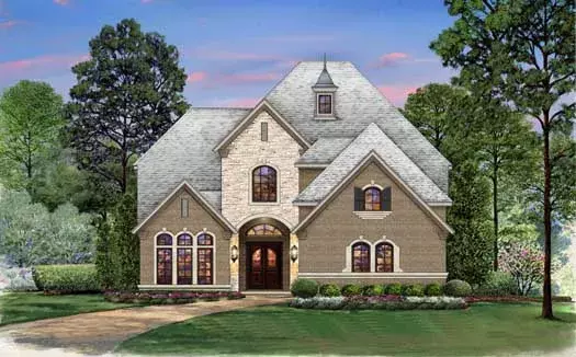 European house plans 63-367 - front exterior, 5,887 sq ft, 4 bed, 3 bath house plans | Monster House Plans