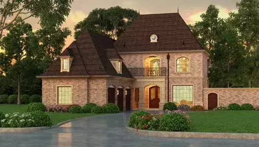 European house plans 63-369 - front exterior, 5,067 sq ft, 3 bed, 3 bath house plans | Monster House Plans