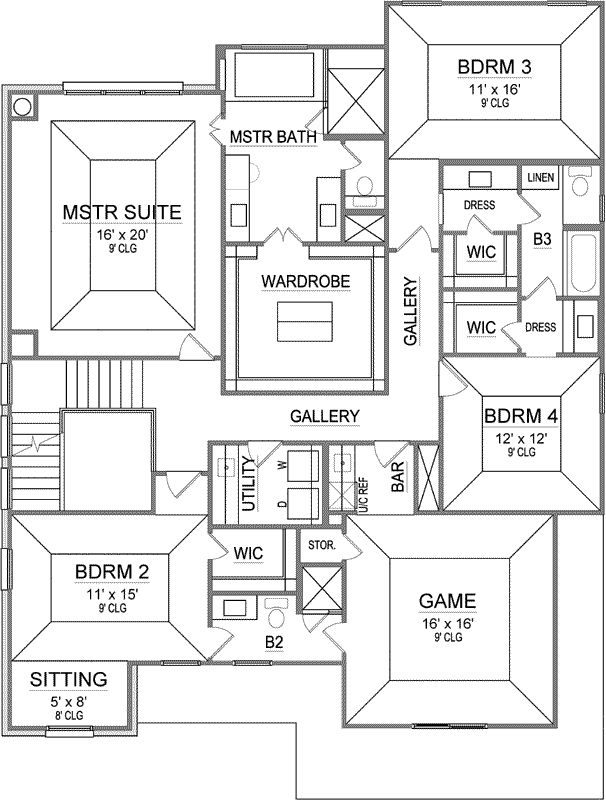 Upper/Second Floor Plan:63-380
