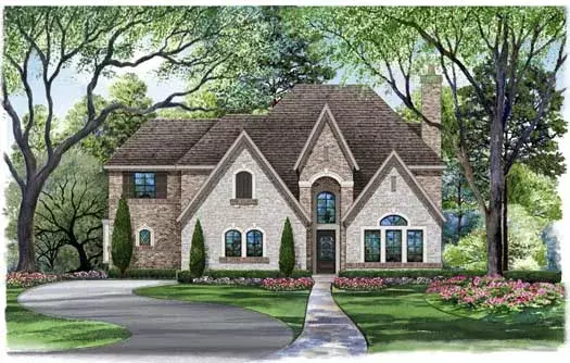 European house plans 63-385 - front exterior, 5,801 sq ft, 4 bed, 4 bath house plans | Monster House Plans