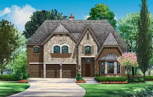 English Country house plans 63-393 - front exterior, 4,827 sq ft, 5 bed, 5 bath house plans | Monster House Plans