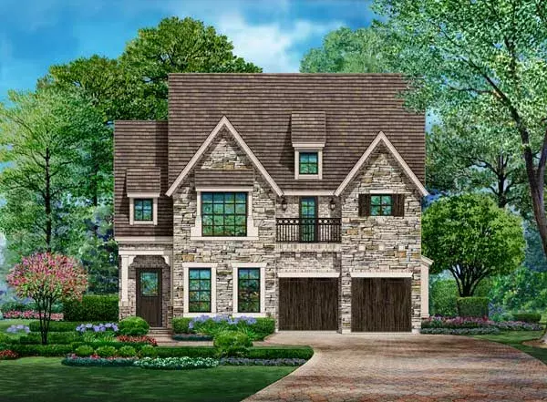 European house plans 63-396 - front exterior, 3,606 sq ft, 3 bed, 2 bath house plans | Monster House Plans