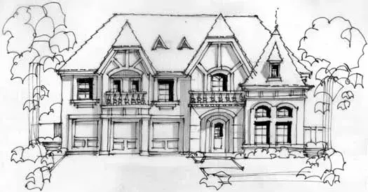 European house plans 63-397 - front exterior, 5,104 sq ft, 5 bed, 4 bath house plans | Monster House Plans