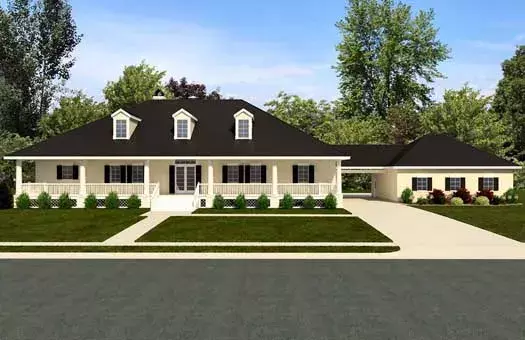 Southern house plans 63-403 - front exterior, 3,192 sq ft, 3 bed, 2 bath house plans | Monster House Plans