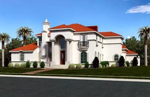 Mediterranean house plans 63-411 - front exterior, 4,680 sq ft, 4 bed, 4 bath house plans | Monster House Plans