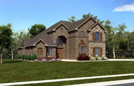 European house plans 63-412 - front exterior, 3,062 sq ft, 5 bed, 4 bath house plans | Monster House Plans