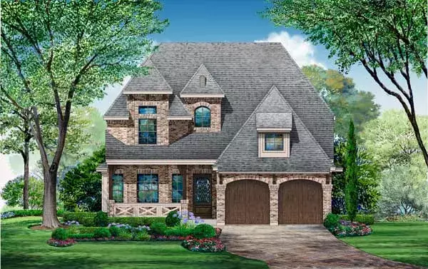 European house plans 63-434 - front exterior, 3,818 sq ft, 3 bed, 3 bath house plans | Monster House Plans