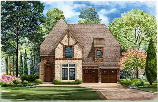 European house plans 63-439 - front exterior, 3,646 sq ft, 3 bed, 3 bath house plans | Monster House Plans
