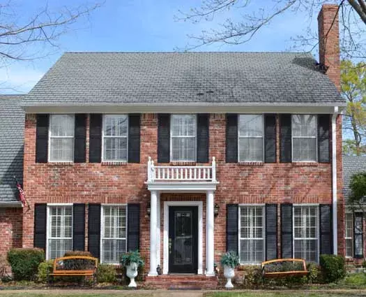 Early American house plans 63-450 - front exterior, 3,525 sq ft, 4 bed, 3 bath house plans | Monster House Plans