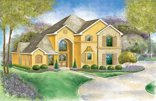 Traditional house plans 63-454 - front exterior, 2,917 sq ft, 4 bed, 4 bath house plans | Monster House Plans