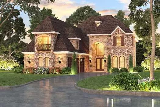 European house plans 63-459 - front exterior, 5,084 sq ft, 3 bed, 4 bath house plans | Monster House Plans