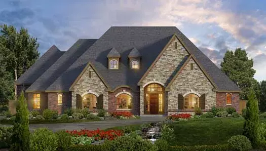 European house plans 63-460 - front exterior, 3,734 sq ft, 3 bed, 2 bath house plans | Monster House Plans