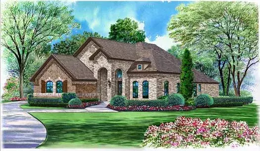 European house plans 63-465 - front exterior, 2,929 sq ft, 4 bed, 4 bath house plans | Monster House Plans