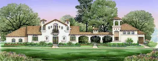 Mediterranean house plans 63-471 - front exterior, 2,845 sq ft, 4 bed, 3 bath house plans | Monster House Plans