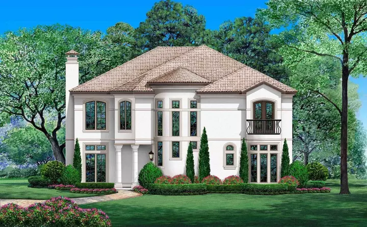 Mediterranean house plans 63-479 - front exterior, 5,123 sq ft, 3 bed, 4 bath house plans | Monster House Plans
