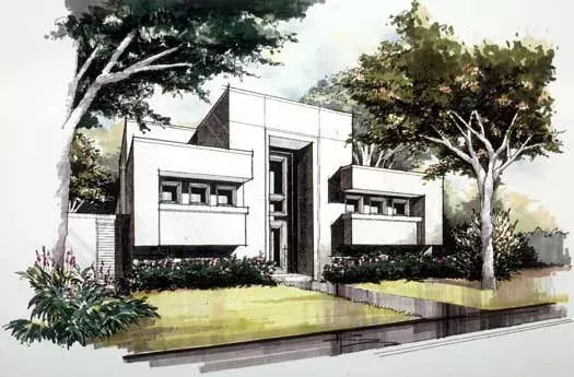 Modern house plans 63-498 - front exterior, 4,095 sq ft, 3 bed, 4 bath house plans | Monster House Plans