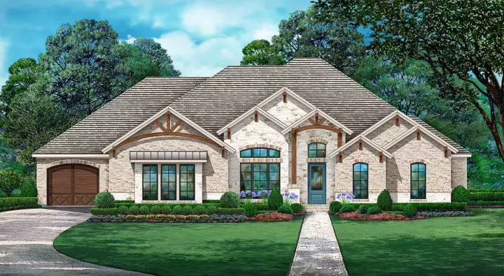 Mountain Rustic house plans 63-515 - front exterior, 4,314 sq ft, 4 bed, 4 bath house plans | Monster House Plans