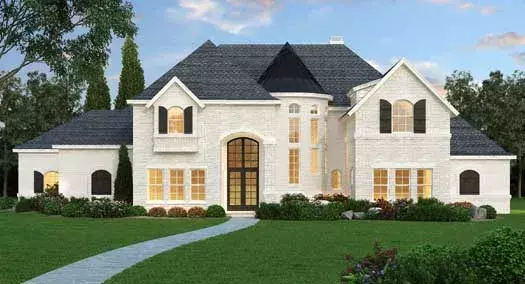 Mediterranean house plans 63-528 - front exterior, 5,165 sq ft, 4 bed, 4 bath house plans | Monster House Plans