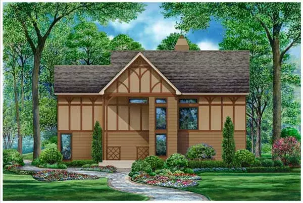 European house plans 63-547 - front exterior, 2,655 sq ft, 5 bed, 3 bath house plans | Monster House Plans
