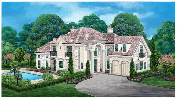 Mediterranean house plans 63-551 - front exterior, 4,416 sq ft, 3 bed, 3 bath house plans | Monster House Plans