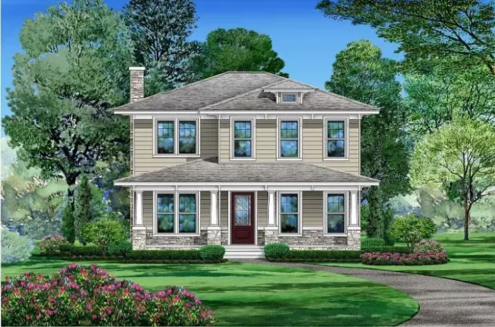 Bungalow house plans 63-575 - front exterior, 3,372 sq ft, 3 bed, 3 bath house plans | Monster House Plans