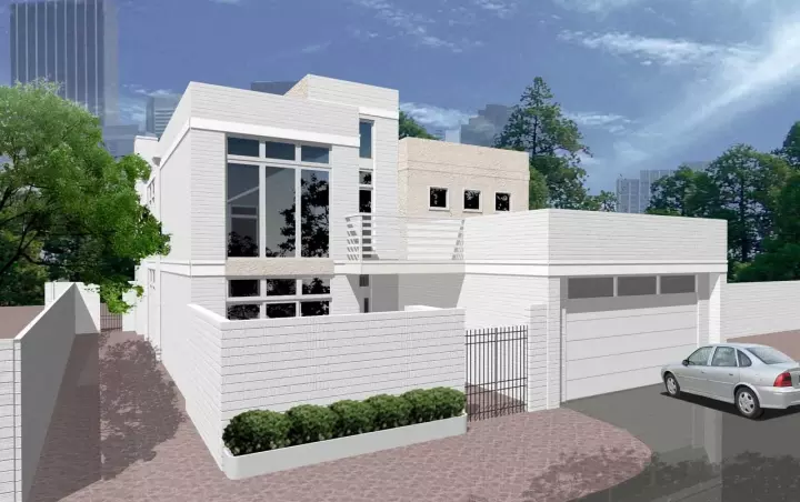 Modern house plans 63-582 - front exterior, 3,785 sq ft, 4 bed, 3 bath house plans | Monster House Plans