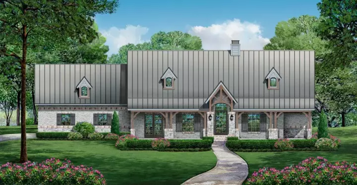 Craftsman house plans 63-588 - front exterior, 3,137 sq ft, 4 bed, 3 bath house plans | Monster House Plans