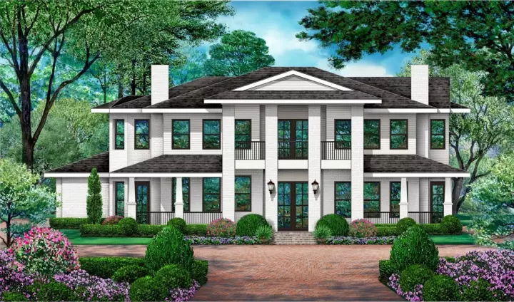 European house plans 63-591 - front exterior, 3,309 sq ft, 4 bed, 4 bath house plans | Monster House Plans
