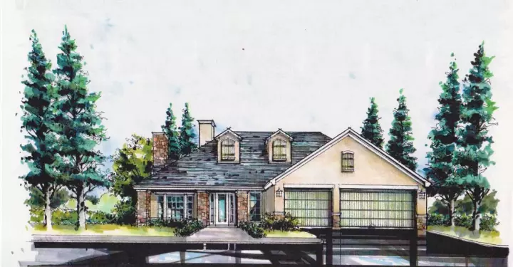 Traditional house plans 63-597 - front exterior, 4,383 sq ft, 4 bed, 3 bath house plans | Monster House Plans
