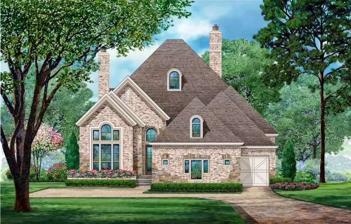 European house plans 63-598 - front exterior, 2,338 sq ft, 3 bed, 2 bath house plans | Monster House Plans