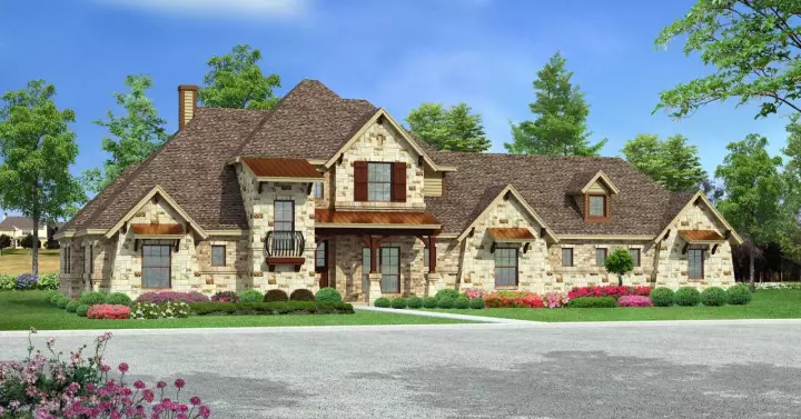 European house plans 63-605 - front exterior, 3,164 sq ft, 4 bed, 3 bath house plans | Monster House Plans