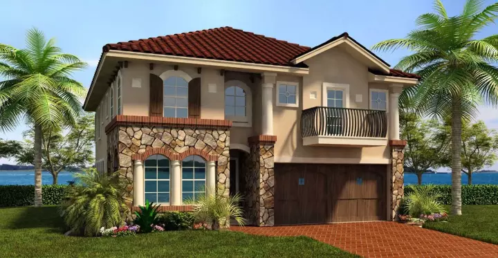 Mediterranean house plans 63-647 - front exterior, 2,637 sq ft, 3 bed, 4 bath house plans | Monster House Plans