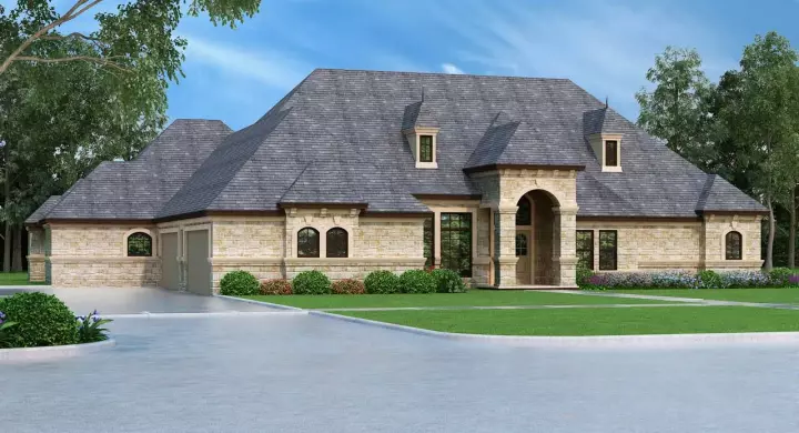 Mediterranean house plans 63-651 - front exterior, 4,534 sq ft, 4 bed, 4 bath house plans | Monster House Plans