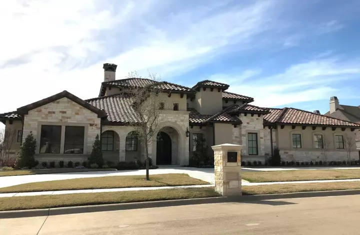 Spanish house plans 63-667 - front exterior, 5,443 sq ft, 5 bed, 5 bath house plans | Monster House Plans