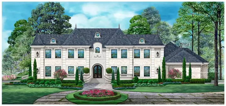 Mediterranean house plans 63-678 - front exterior, 6,339 sq ft, 6 bed, 6 bath house plans | Monster House Plans
