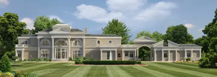 European house plans 63-691 - front exterior, 8,368 sq ft, 6 bed, 5 bath house plans | Monster House Plans