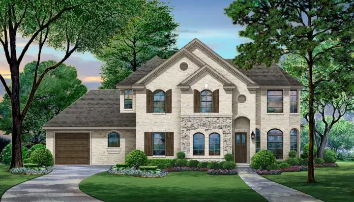 Traditional house plans 63-695 - front exterior, 3,110 sq ft, 4 bed, 3 bath house plans | Monster House Plans
