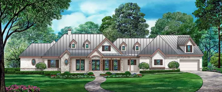 Traditional house plans 63-712 - front exterior, 3,814 sq ft, 3 bed, 3 bath house plans | Monster House Plans