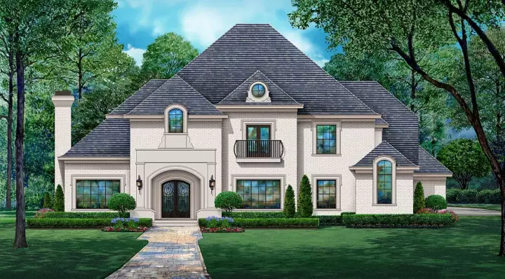 Mediterranean house plans 63-722 - front exterior, 6,280 sq ft, 4 bed, 5 bath house plans | Monster House Plans