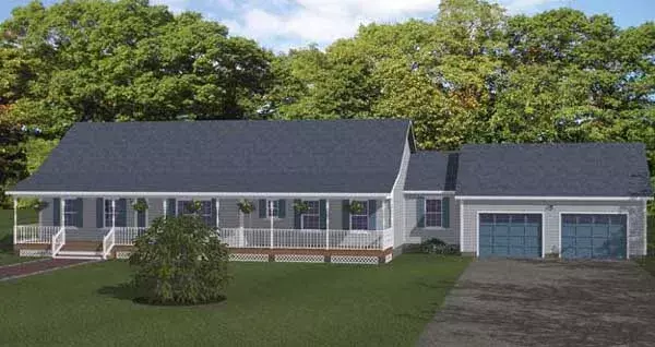 Ranch house plans 64-106 - front exterior, 2,117 sq ft, 3 bed, 2 bath house plans | Monster House Plans