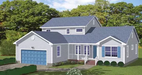 Traditional house plans 64-115 - front exterior, 2,128 sq ft, 4 bed, 3 bath house plans | Monster House Plans