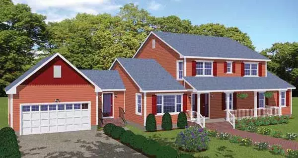 Traditional house plans 64-116 - front exterior, 3,123 sq ft, 4 bed, 4 bath house plans | Monster House Plans