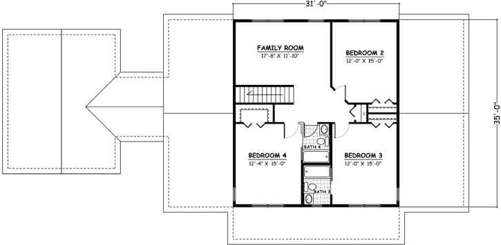 Upper/Second Floor Plan:64-116