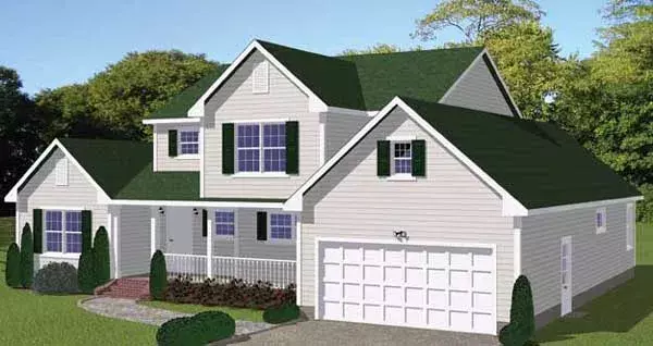 Traditional house plans 64-123 - front exterior, 2,982 sq ft, 4 bed, 4 bath house plans | Monster House Plans