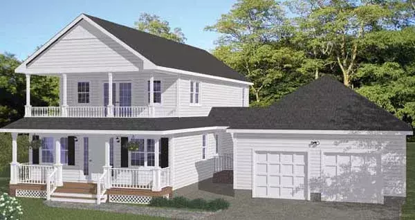 Southern house plans 64-137 - front exterior, 2,142 sq ft, 5 bed, 3 bath house plans | Monster House Plans