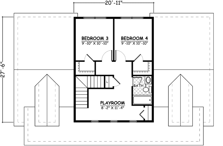 Upper/Second Floor Plan:64-145