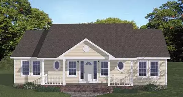 Southern house plans 64-150 - front exterior, 1,400 sq ft, 3 bed, 2 bath house plans | Monster House Plans