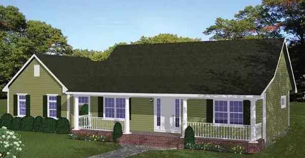 Country house plans 64-176 - front exterior, 1,085 sq ft, 2 bed, 2 bath house plans | Monster House Plans
