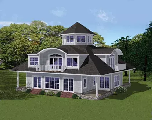 Coastal house plans 65-107 - front exterior, 3,650 sq ft, 4 bed, 3 bath house plans | Monster House Plans