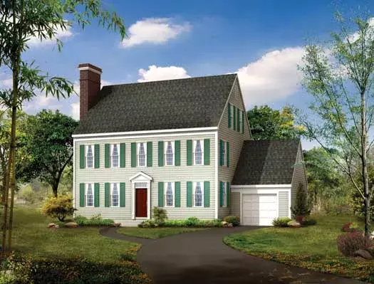 Colonial house plans 68-103 - front exterior, 2,507 sq ft, 3 bed, 2 bath house plans | Monster House Plans